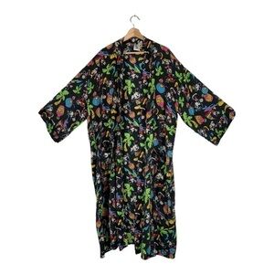 Vintage Disney Mickey And Minnie Mouse Silk Robe Size One Size Fits Most